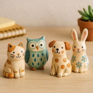 23 Hand-Painted Ceramic Whimsical Animal Figurines - Playful Desk Friends